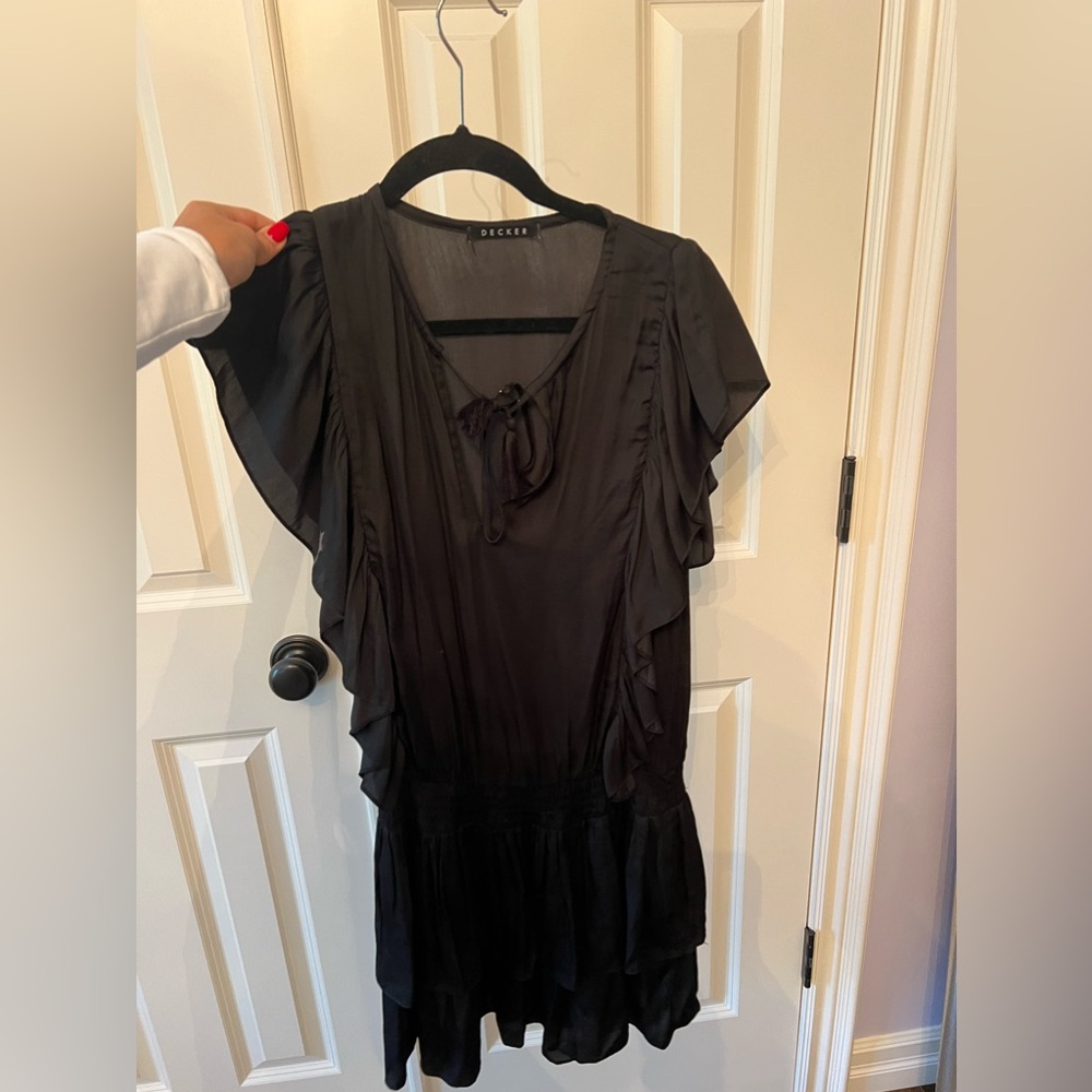 Decker Black Dress with Ruffle Detail S/M